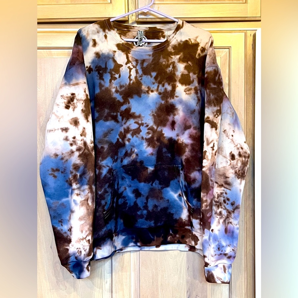 UNISEX POCKET CREWNECK TIE-DYE SWEATSHIRT, SIZE 2X